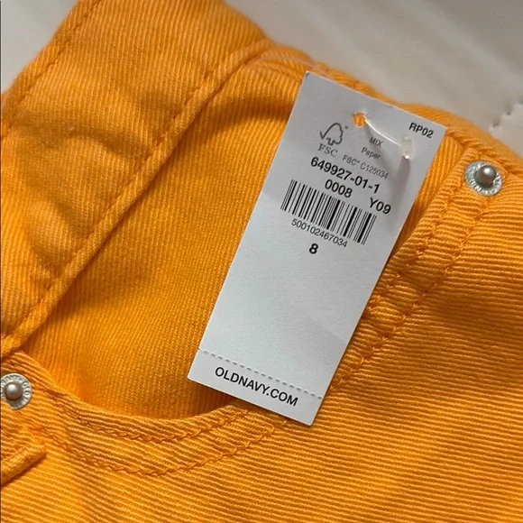 Old Navy Bright Orange Jean Shorts - Picture 3 of 5